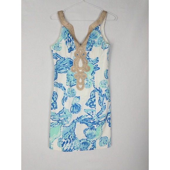 Lilly Pulitzer Dresses & Skirts - Lilly Pulitzer Shift Dress Womens 00 Cotton Emery Dress Vacations Resort Lined